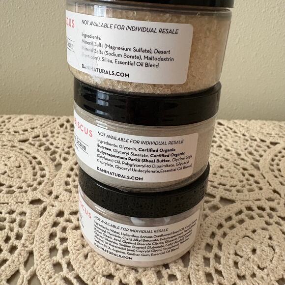 DANI Coconut Hibiscus Bath and Body Trio 4OZ Each Scrub Bath Soak Body Butter - Picture 3 of 7